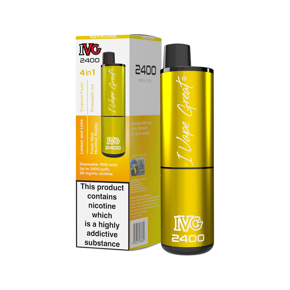 IVG 2400 Disposable Vape Kit Yellow Edition